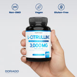 Dorado Nutrition L-Citrulline 3000mg – Fabrication États‑Unis et normes GMP.