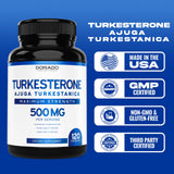 Dorado Nutrition Turkesterone — portrait d'emballage prêt à l'achat.