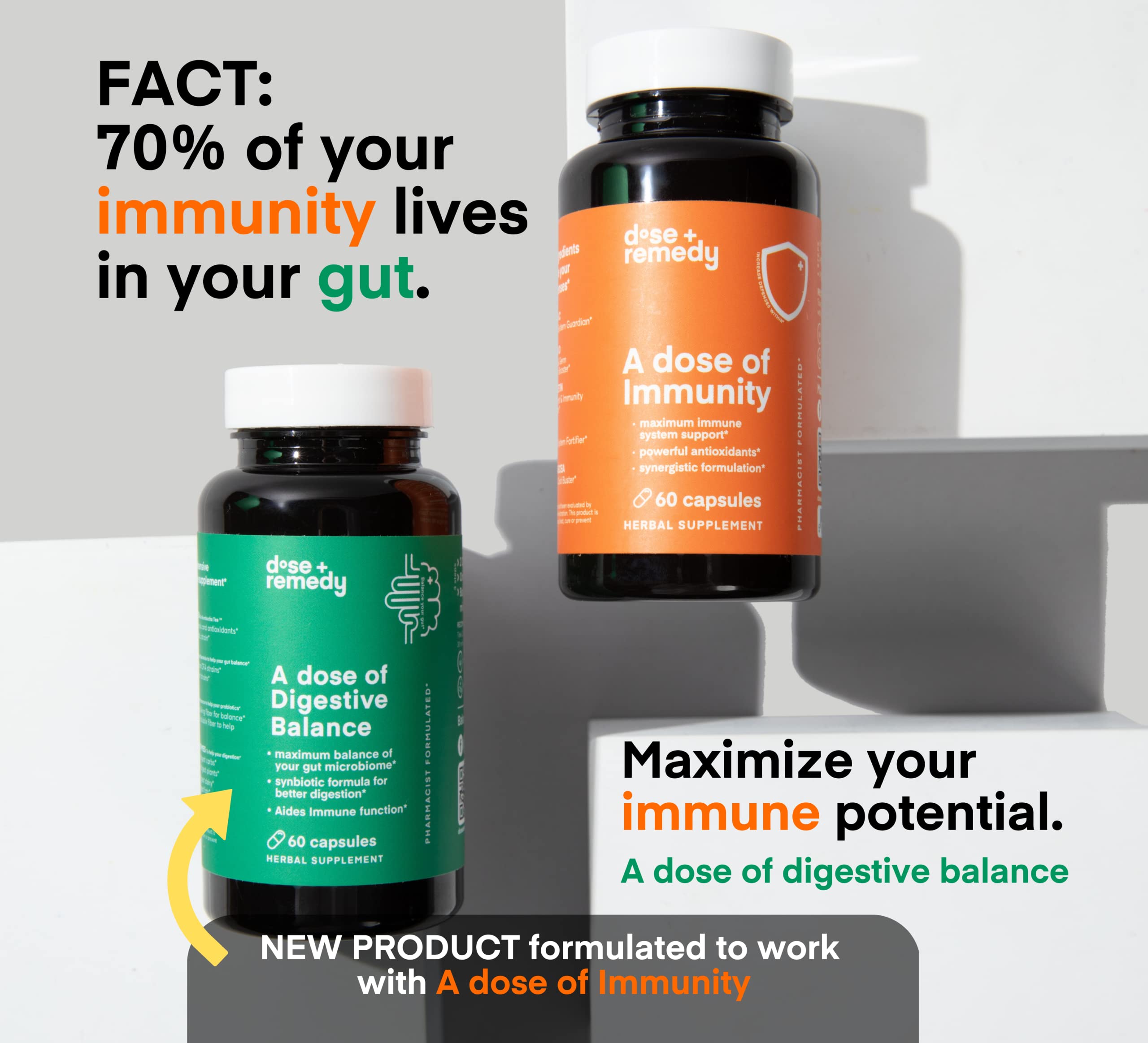 Dose + Remedy Immunité quercétine étiquette lisible, ingrédients clairs