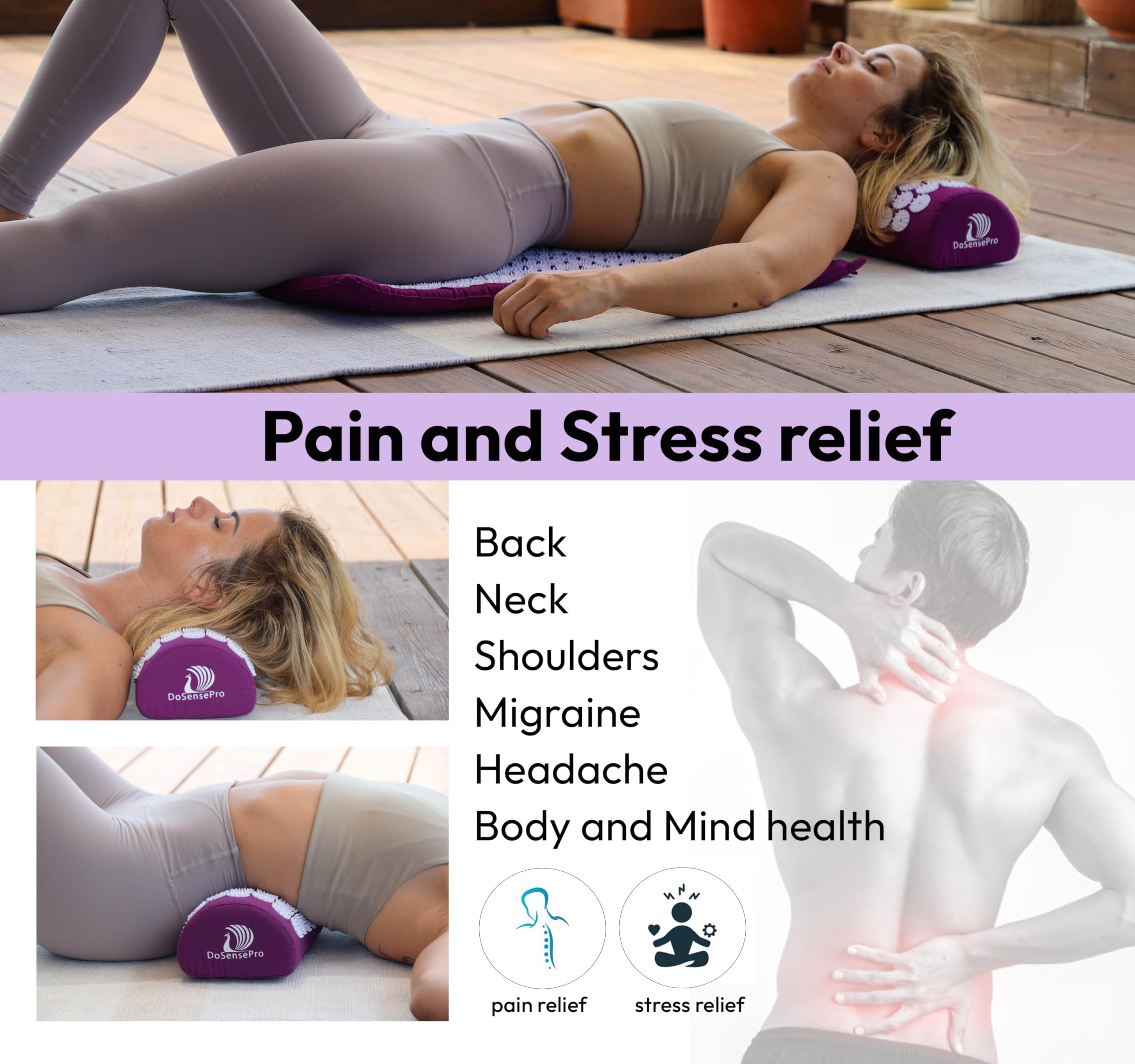 DoSensePro oreiller d'acupression soutien nuque et détente