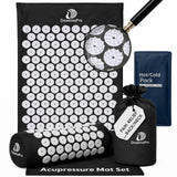 DoSensePro tapis acupression dos-nuque noir, soulagement potentiel après une journée chargée.