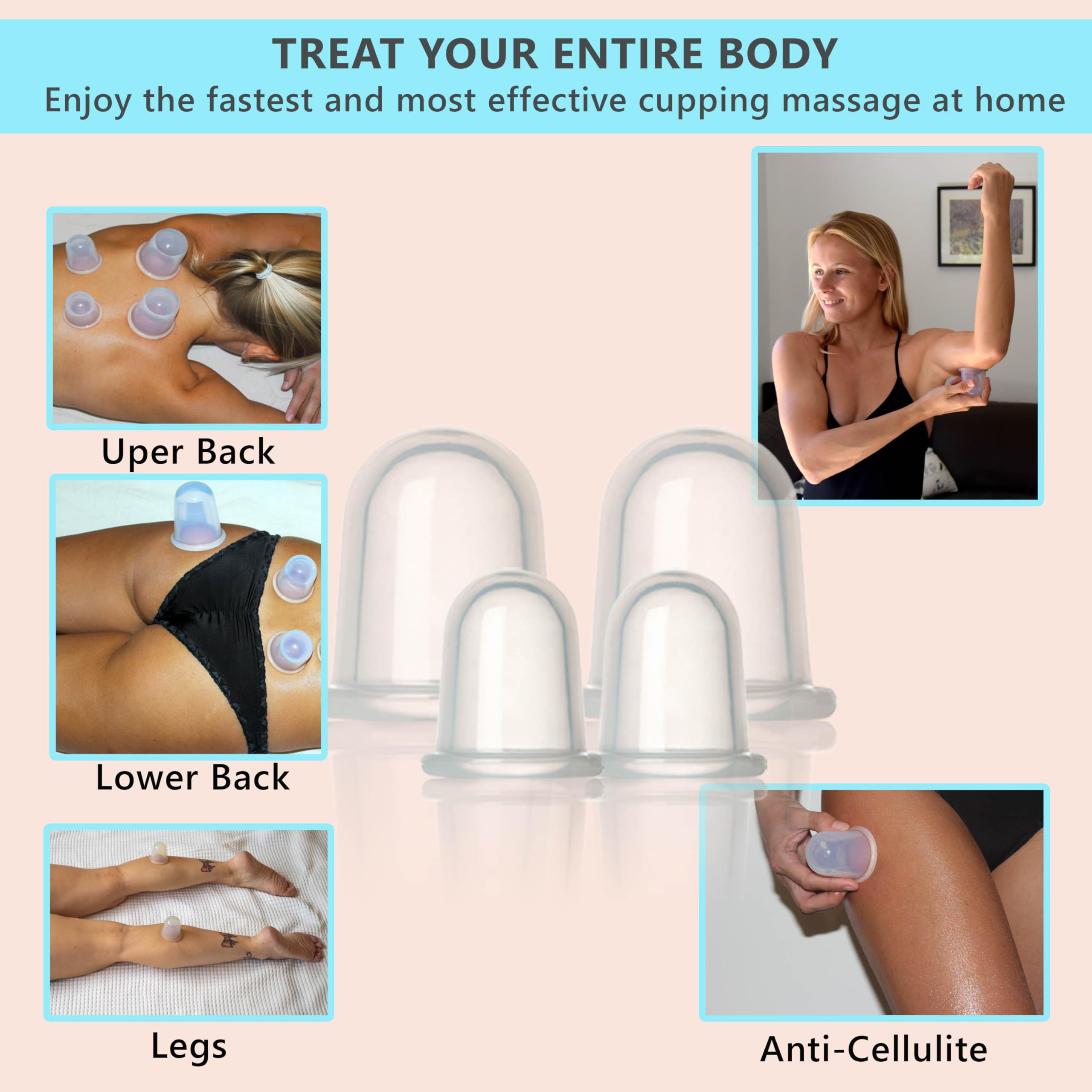 DoSensePro ventouses silicone XL utilisées pour massage profond des épaules.