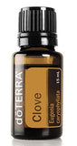 doTERRA Clou huile essentielle – arôme boisé, utilisation pratique pour rinçage et massage.