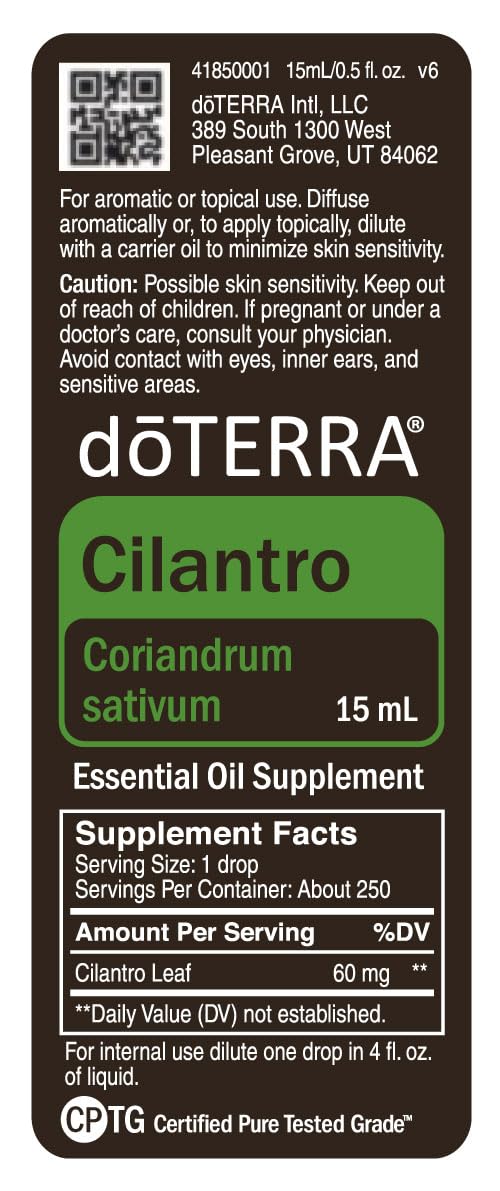 DoTERRA coriandre en cuisine: parfum frais pour plats et sauces