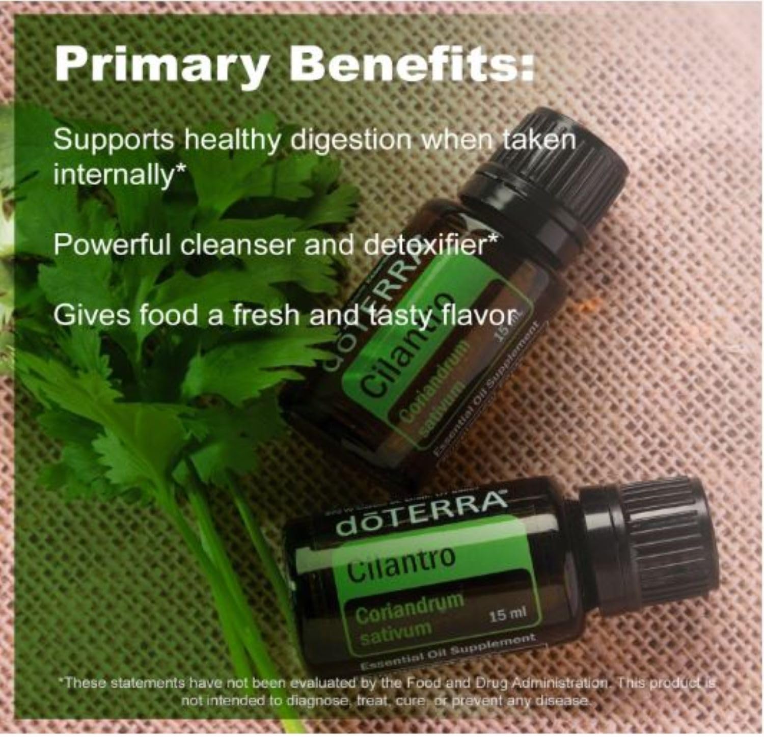 DoTERRA coriandre en gouttes prête à relever les plats