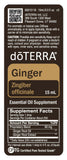 Emballage doTERRA Gingembre huile essentielle: format compact idéal pour voyage.