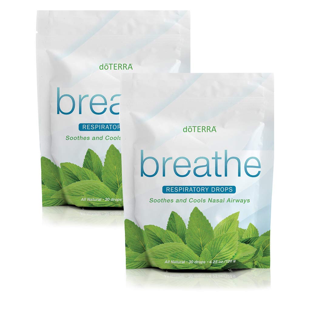 Gouttes doTERRA Breathe dans la boîte, soutien potentiel pour les voies respiratoires.