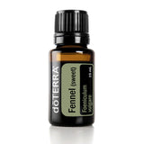 Huile essentielle de fenouil doTERRA, flacon, soutien potentiel à la digestion et à la respiration.
