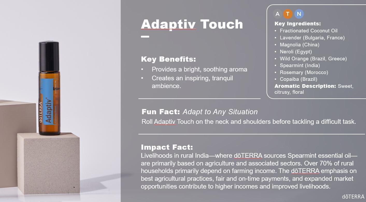 doTERRA Adaptiv Touch Douceur-relaxation offre une pause zen à la maison.
