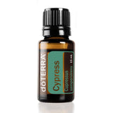 doTERRA cyprès - bouteille d'huile essentielle 15 ml, usage revitalisant et soin de la peau grasse.