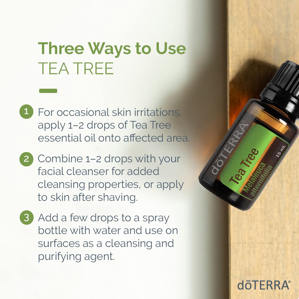 diffusion doTERRA Melaleuca purifiant l'ambiance grâce à un arôme herbacé