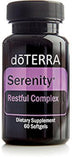 doTERRA Serenity gélules souples, bouteille en gros plan, favorise la détente nocturne.