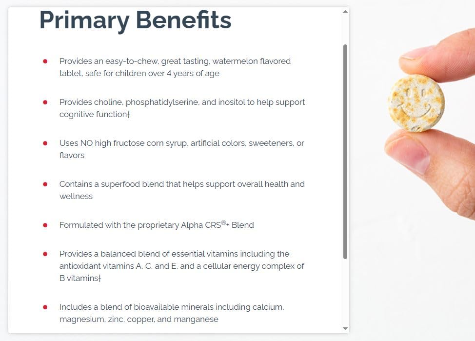doTERRA a2z chewable tablette en gros plan, goût pastèque