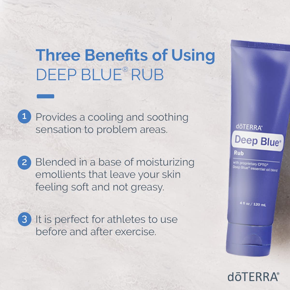 Application sur les mollets après course avec Deep Blue Rub