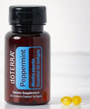 doTERRA gélules menthe-poivrée boîtes et flacon ensemble pour la routine