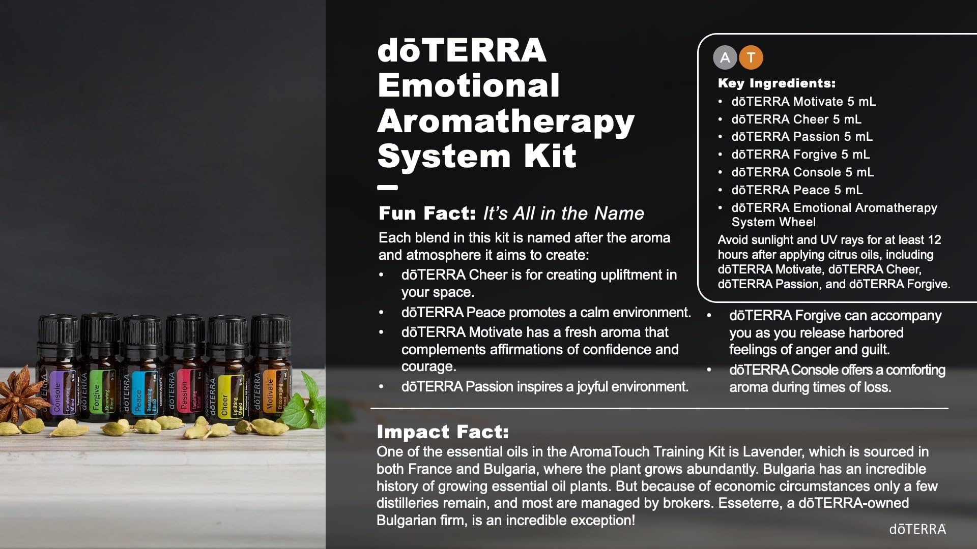 DoTERRA Cheer : flacon lumineux évoquant un moral rehaussé et une humeur positive.
