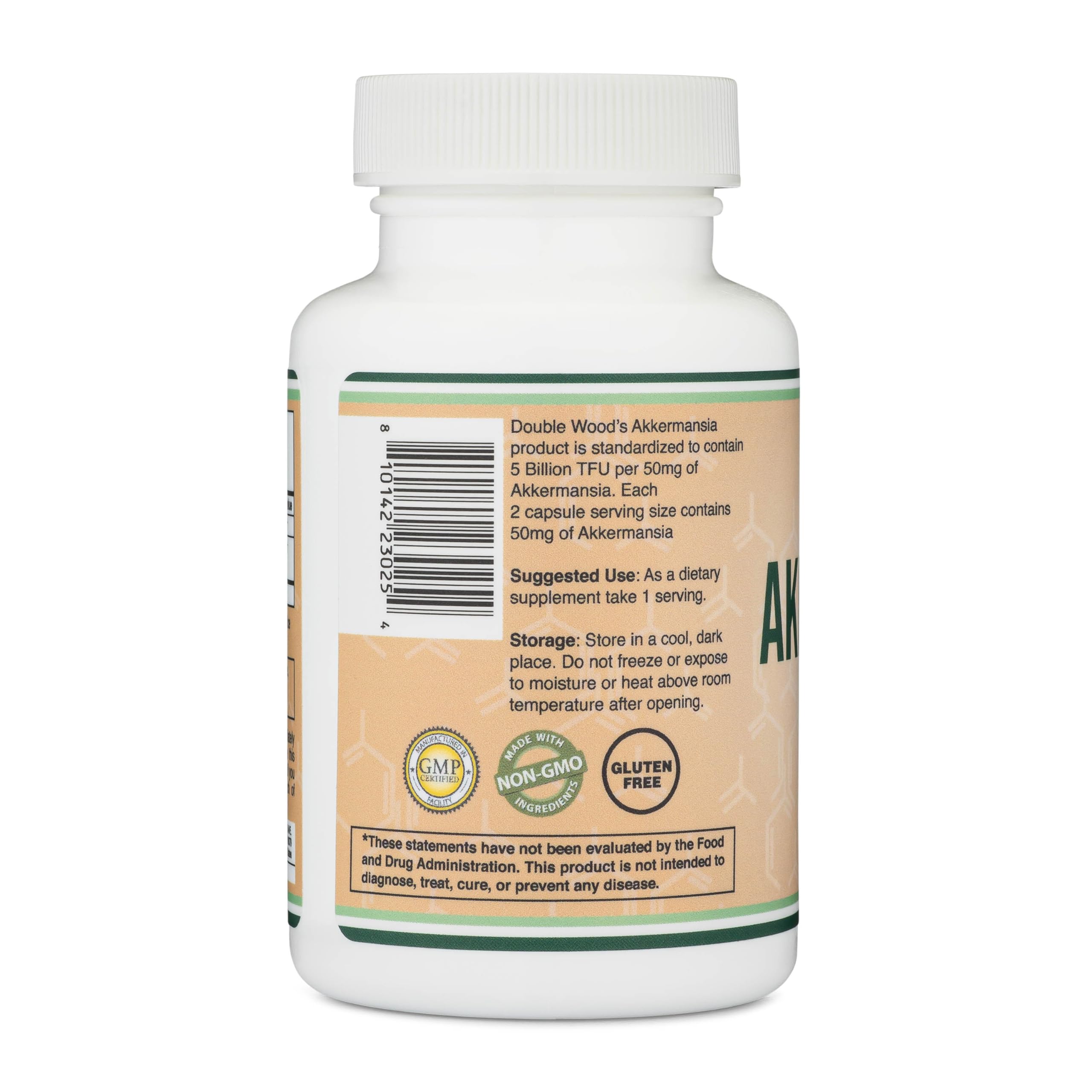 Double Wood Akkermansia : sans gluten et sans OGM.