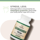 Emballage Double Wood Ashwagandha avec informations claires sur le produit.