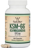 Double Wood Ashwagandha KSM66 – extrait en bouteille, soutien potentiel au calme quotidien.