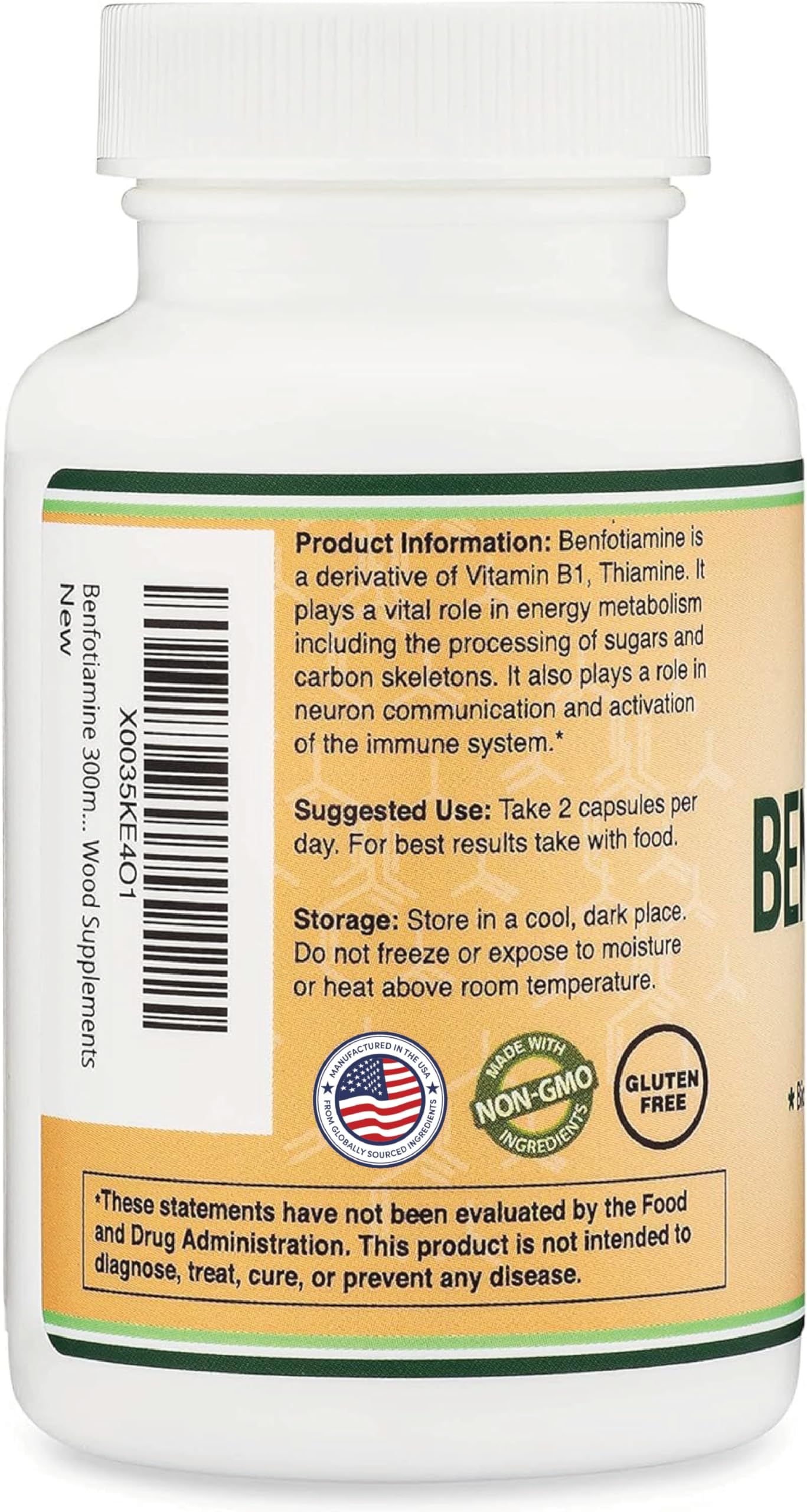 Fabrique USA Double Wood Benfotiamine, controle qualité et traçabilite.