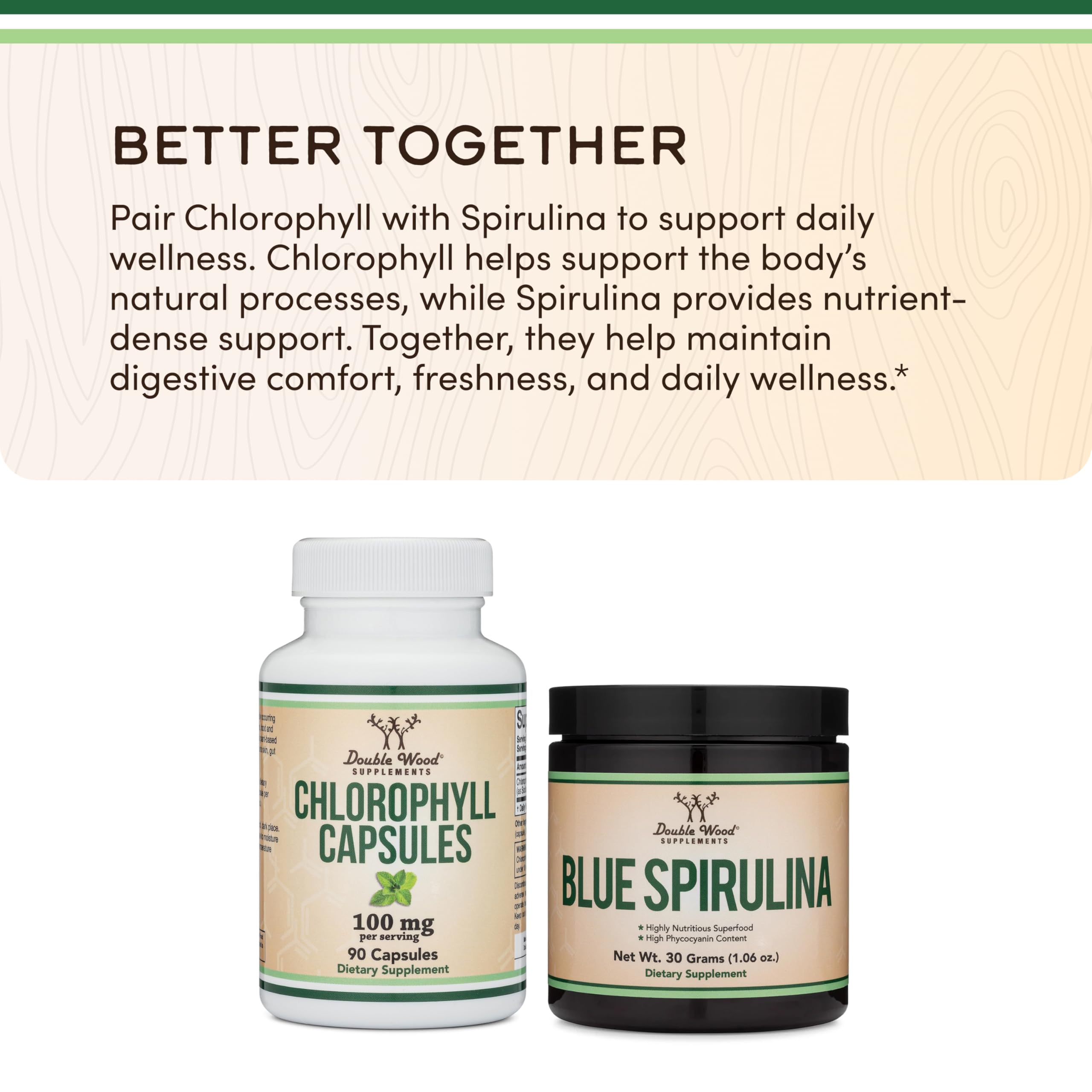 Double Wood Chlorophylle : flacon fabriqué aux États-Unis