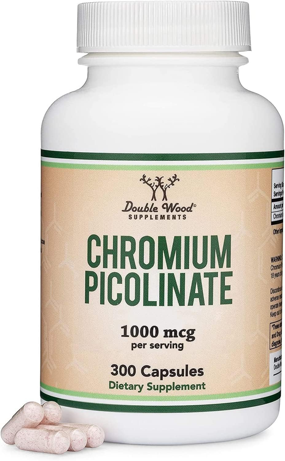 Double Wood Supplements chromium-picolinate 1000mcg – bouteille pour un dosage régulier.