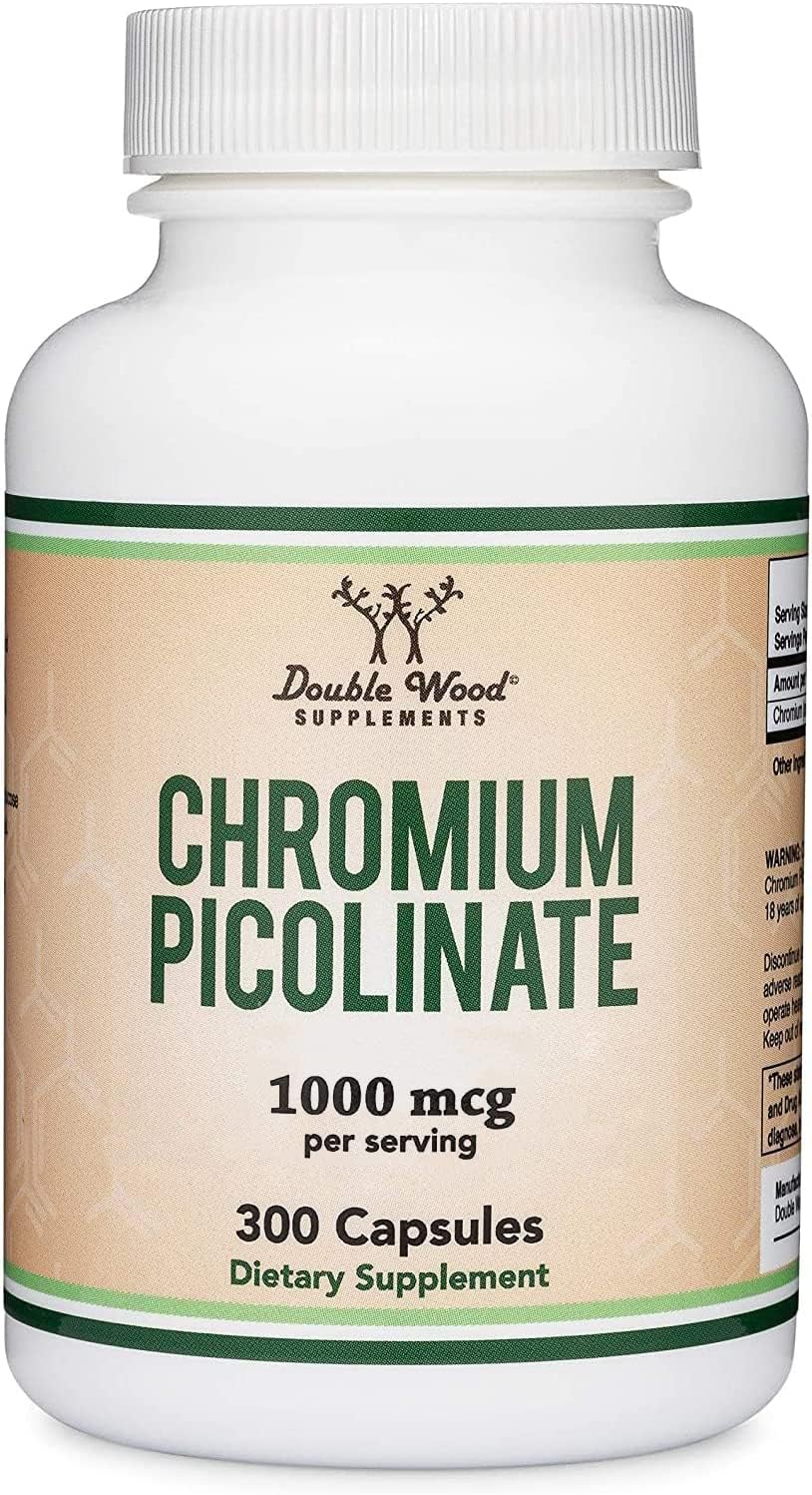 Double Wood Supplements chromium-picolinate 1000mcg – sans OGM et sans gluten.