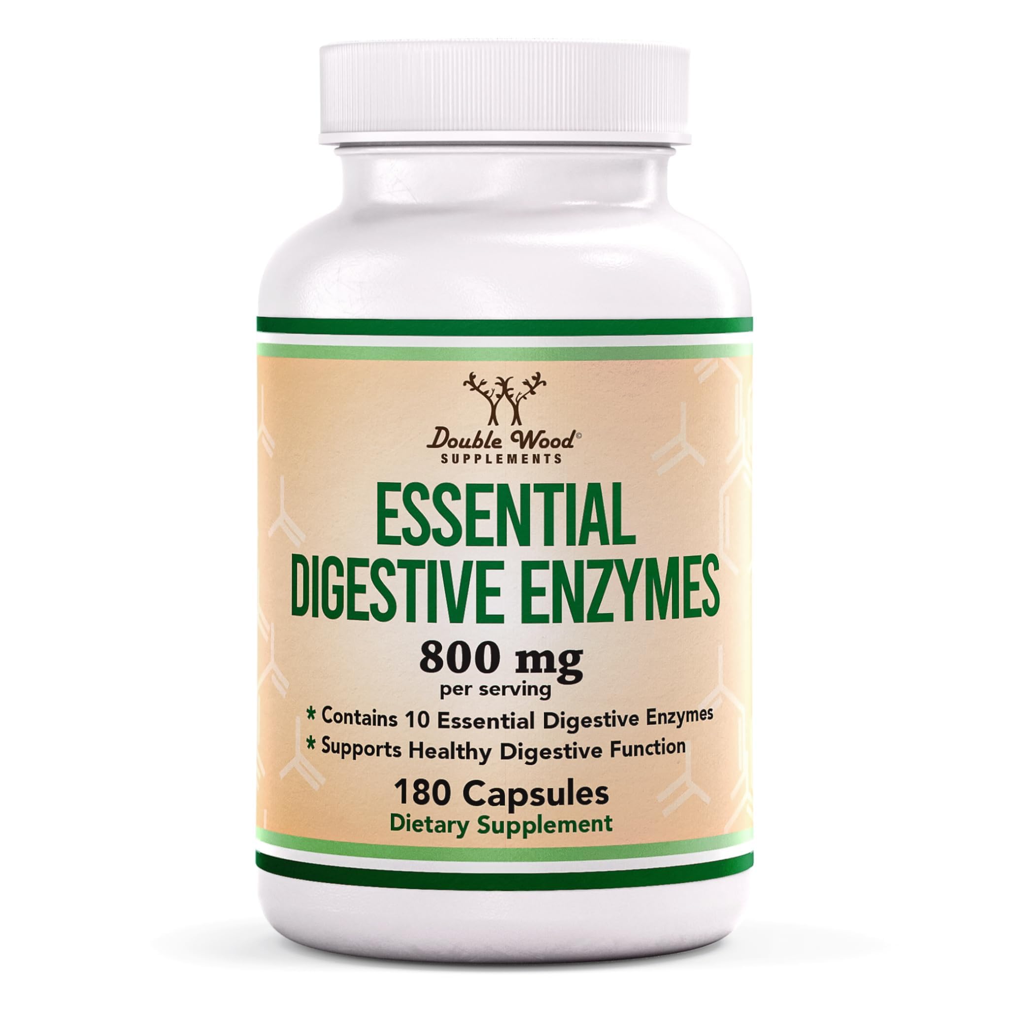 Double Wood enzymes digestives: bouteille prête à l'emploi pour votre routine quotidienne.