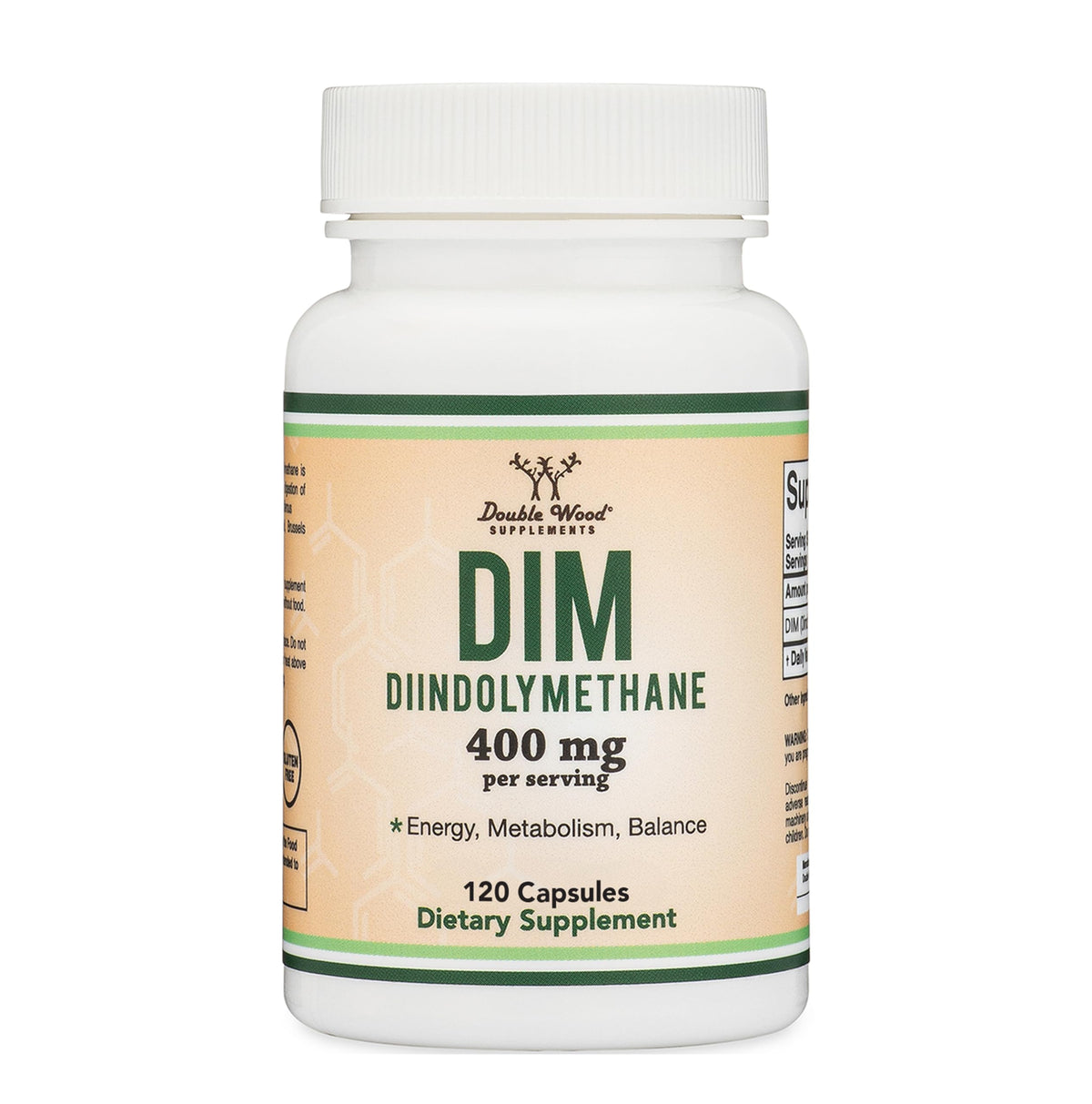 Double Wood DIM — boîte de 60 capsules prête pour l'équilibre hormonal.