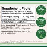 Etiquette Double Wood Molene Poumons indiquant dosage et utilisation.