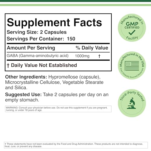 GABA Double Wood: gelules 1000 mg, apport quotidien possible