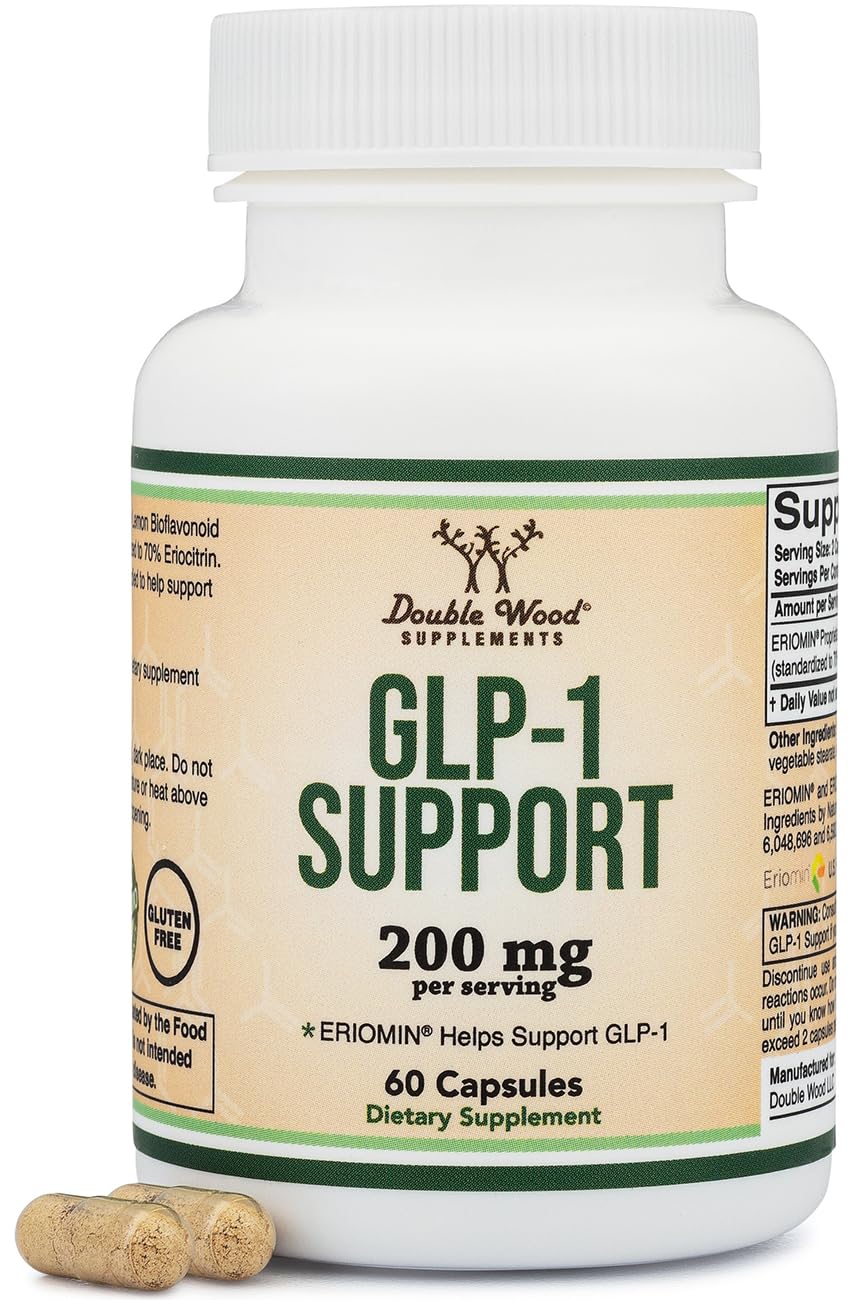 Double Wood GLP-1: bouteille du supplément prête pour la routine quotidienne.