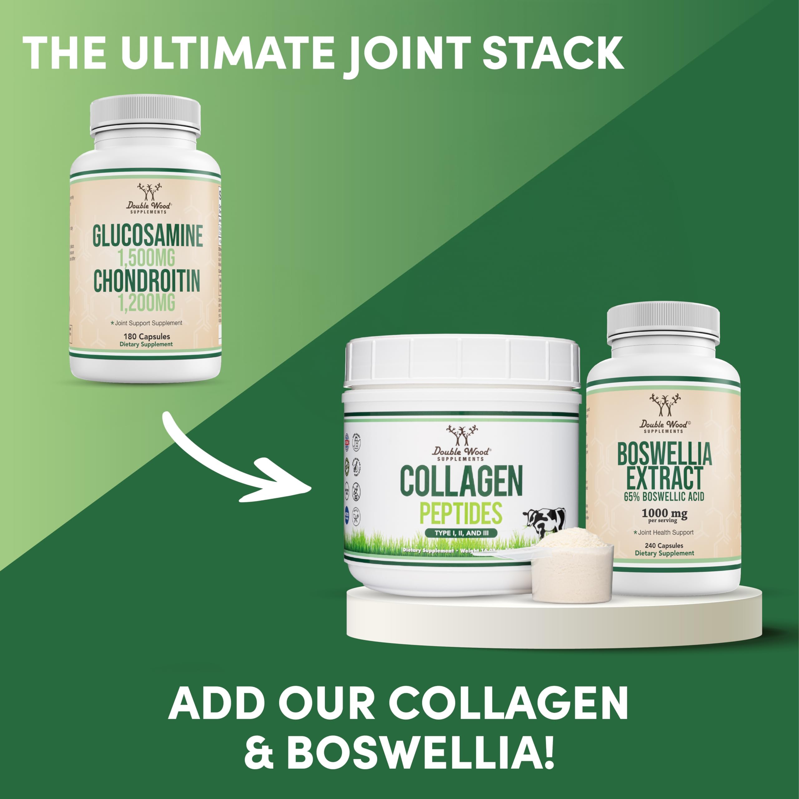 Double Wood Glucosamine Chondroitine - formule sans gluten