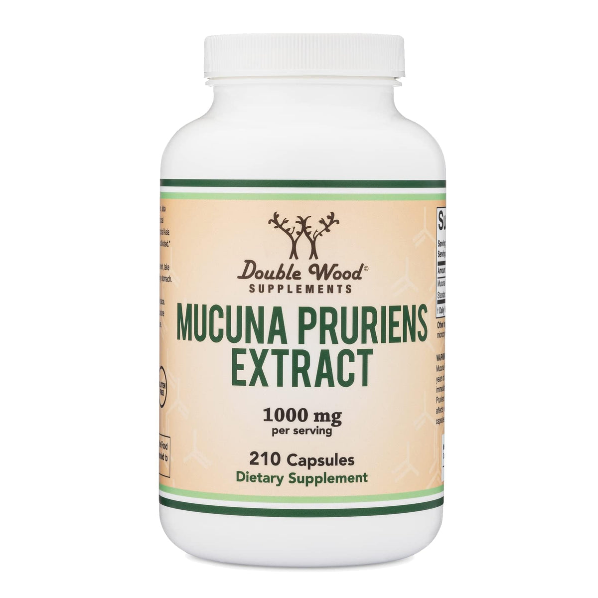 Double Wood Mucuna Pruriens Extrait Capsules 1000mg – bouteille pour soutien potentiel de dopamine et motivation