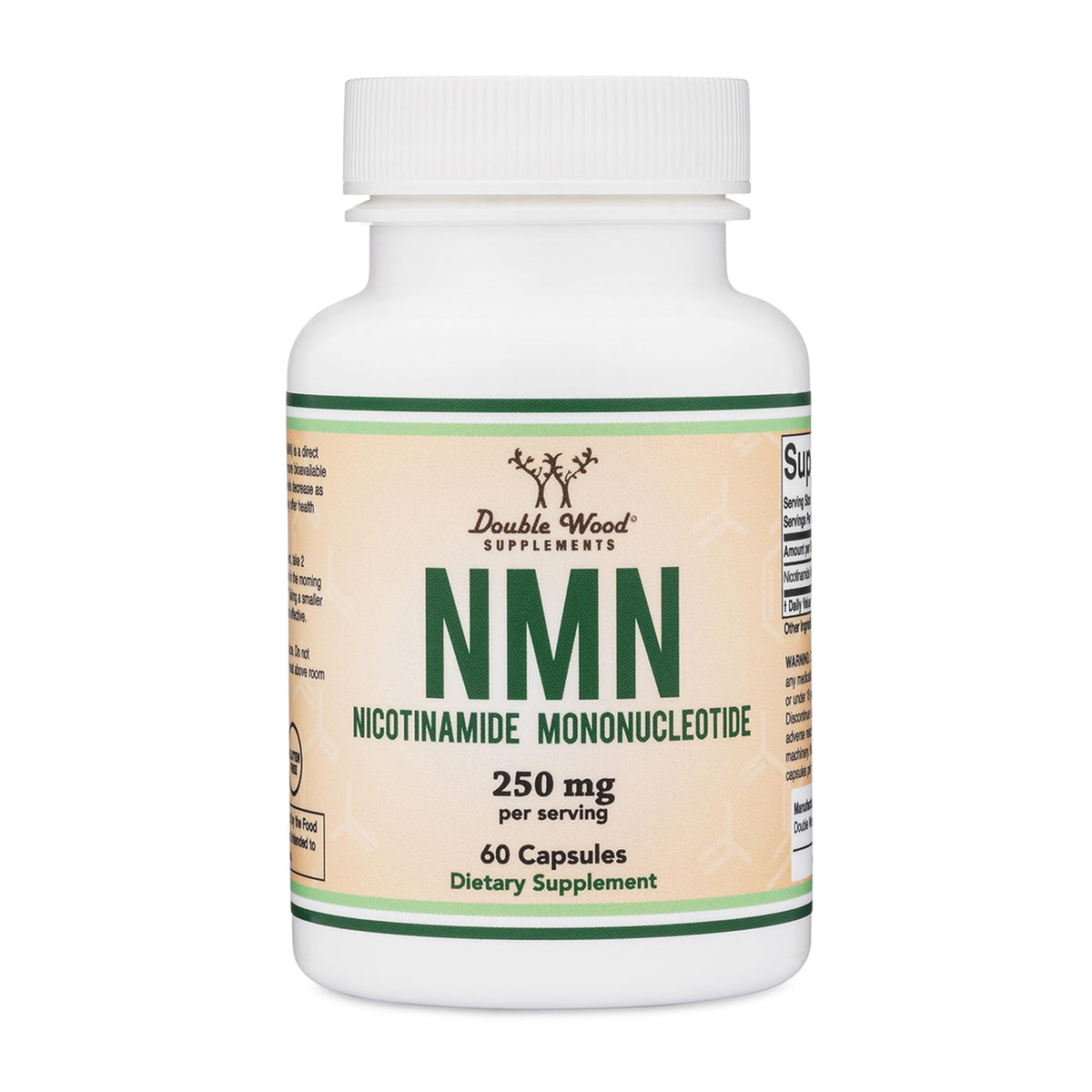 Double Wood NMN 250mg, bouteille de 60 gélules prête à l'emploi