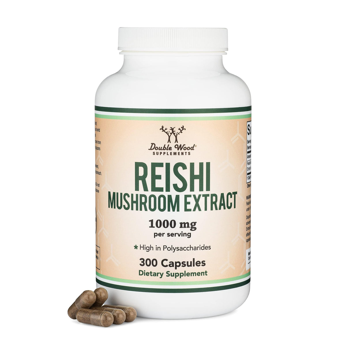 Capsules Double Wood Reishi avec extrait 4:1 soutiennent potentiellement le système immunitaire.