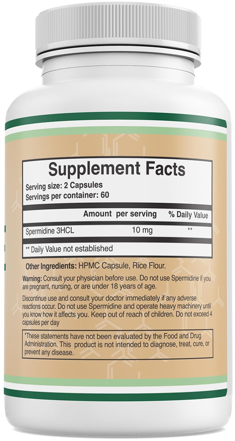 Double Wood Spermidine: sceau test indépendant garantissant transparence.