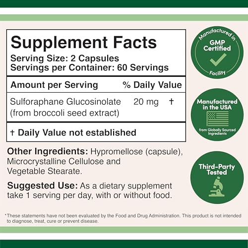 Capsules Sulforaphane Double Wood, gros plan sur des gélules faciles à intégrer.