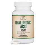 Double Wood Acide Hyaluronique: flacon de 180 capsules favorisant hydratation et mobilité.