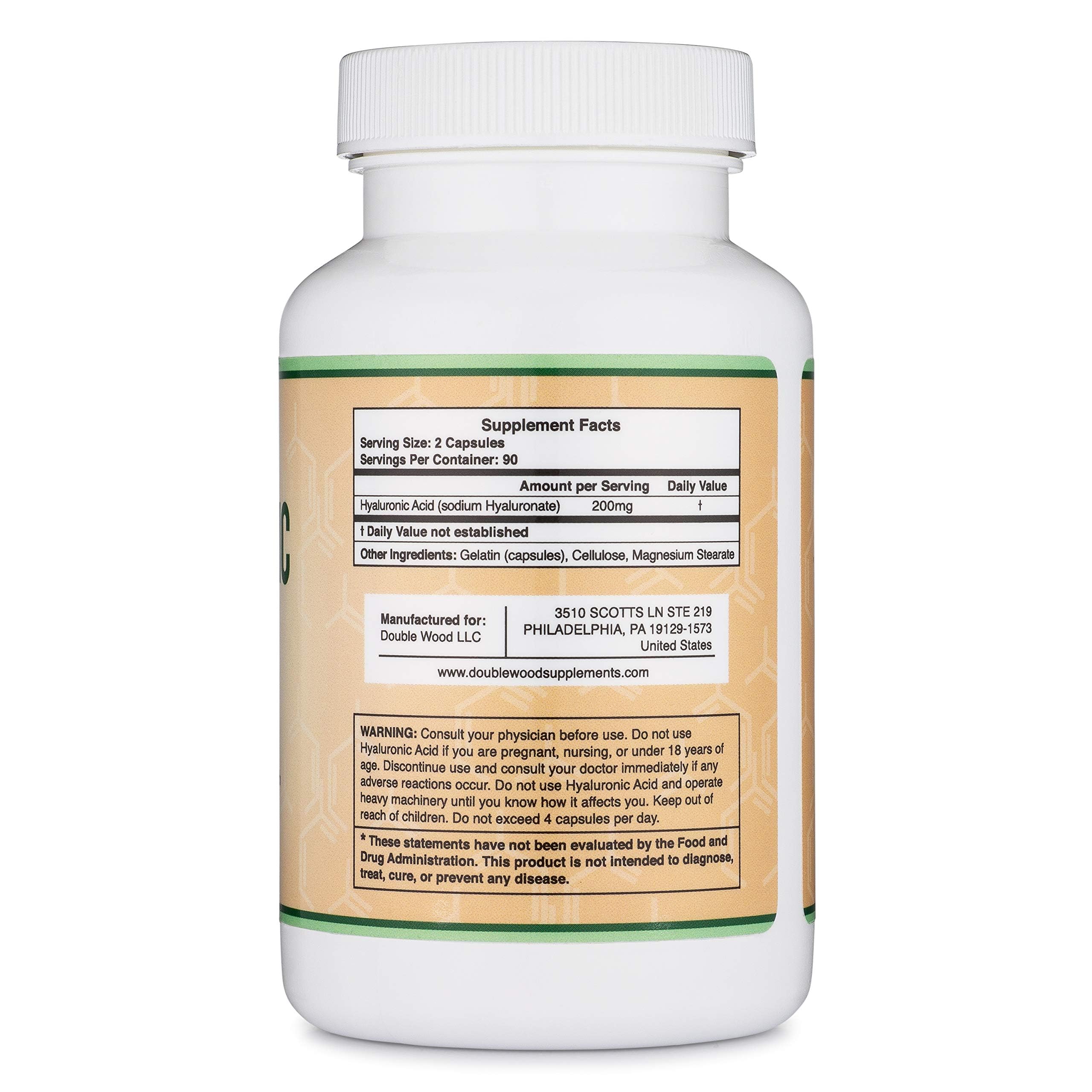 Double Wood Acide Hyaluronique visage hydratation durable.