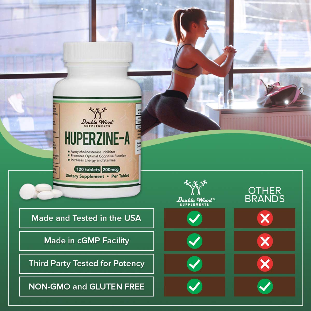 Double Wood Huperzine A – sourcing rigoureux et tests tiers assurant la traçabilité.