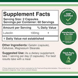 Double Wood Supplements Luteolin: capsules visibles, dose quotidienne pratique pour votre bien-être.