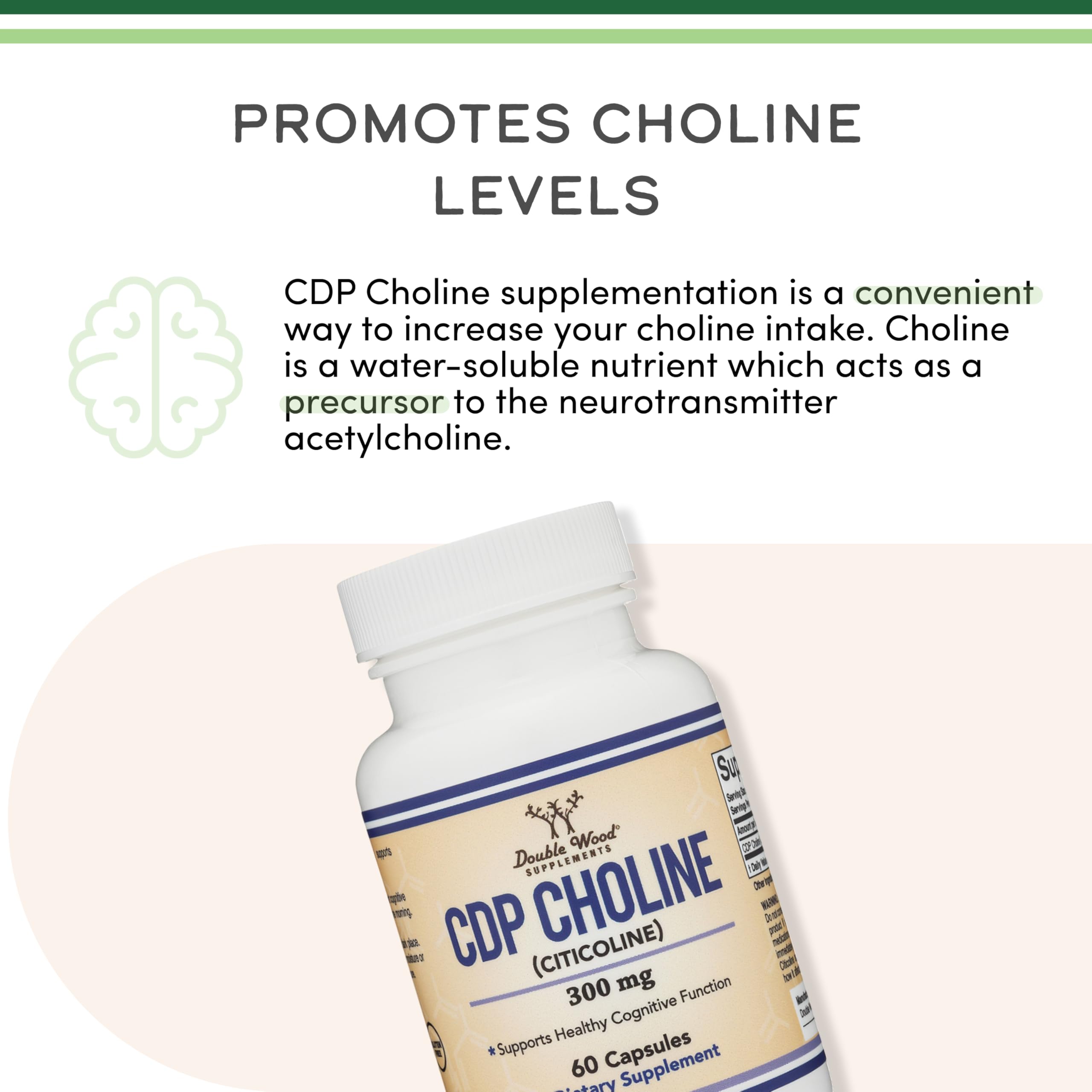 Double Wood CDP Choline – tableau des ingrédients et dosage