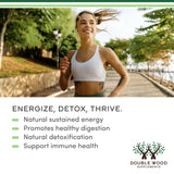 Bouteille Double Wood chlorophylle 2oz USA: qualité contrôlée et format pratique.