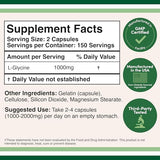 Étiquette Double Wood Glycine montrant le dosage par portion