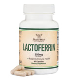 Lactoferrine Double Wood 250 mg – bouteille pratique pour dosage quotidien.