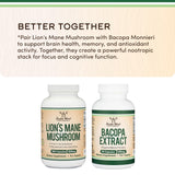 Capsules Lion’s Mane Double Wood avec un verre d’eau, routine quotidienne.