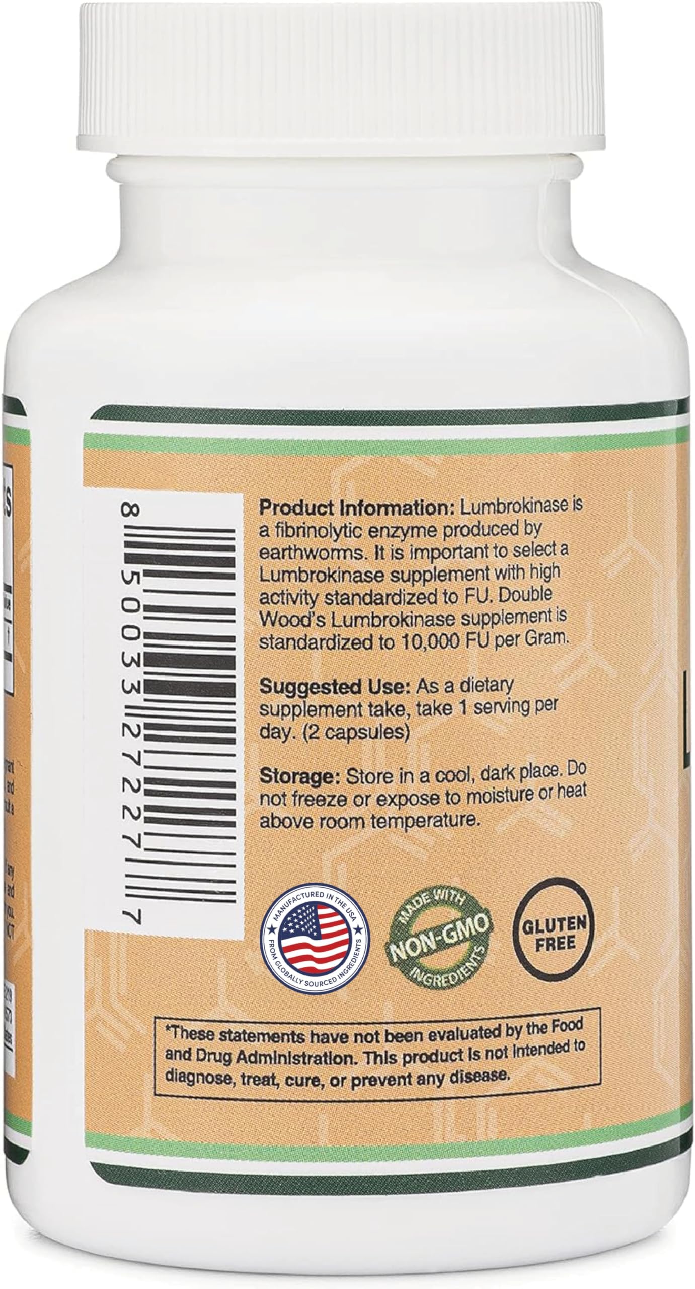 Utilisation quotidienne avec Double Wood Lumbrokinase pour soutenir le bien-être quotidien.