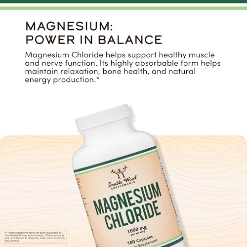 Double Wood Magnésium Chlorure étiquette — emballage clair et informations utiles.