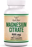 Double Wood Magnésium Citrate 800 mg – gelules dans flacon, soutien digestif potentiel.